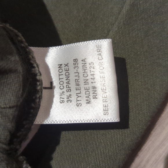 Khaki Green ripped cotton pants - Picture 2 of 3